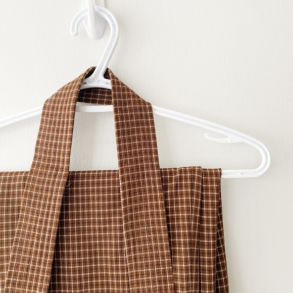 Aritzia Plaid Tie Front Pants - Picture 2 of 4